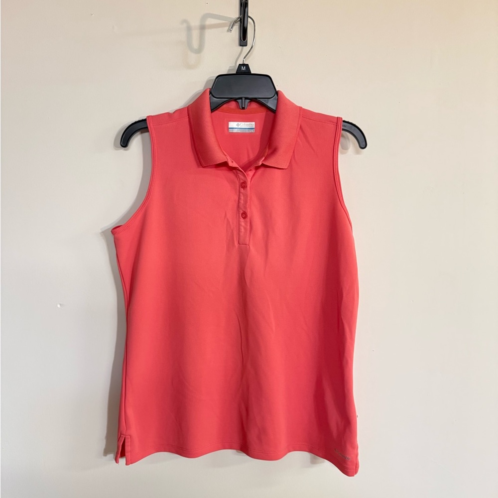 Columbia Omni-Wick Coral Sleeveless Athletic Polo Tank Top – Size Large